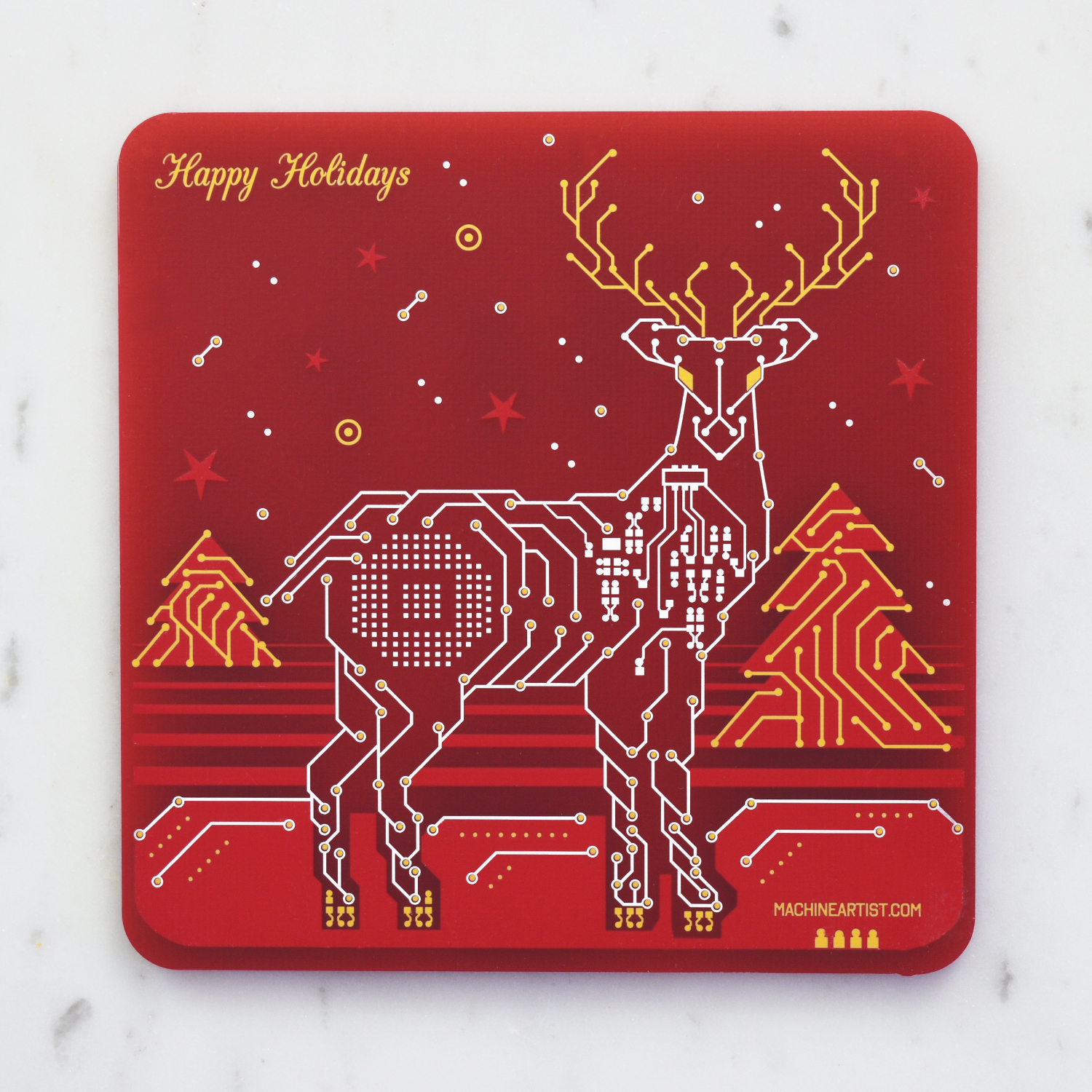 PCB Coasters Christmas